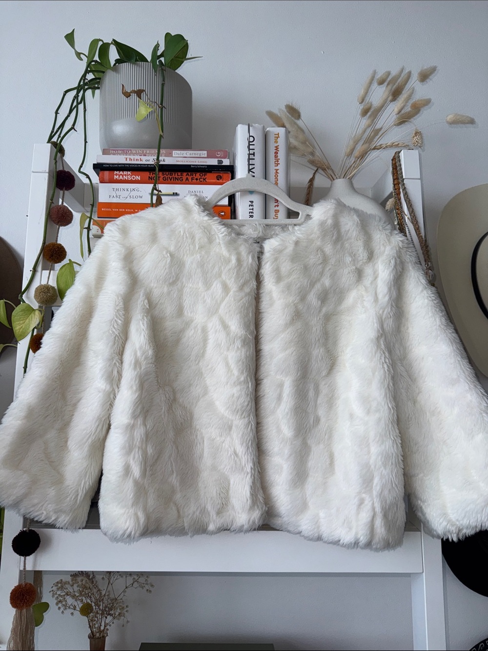 Papaya Ivory Faux Fur Jacket - Plush Short Coat